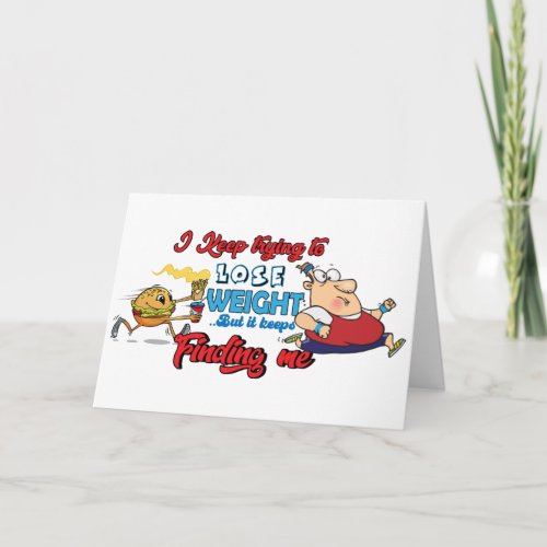 Weight Loss Funny Cartoon Design Card