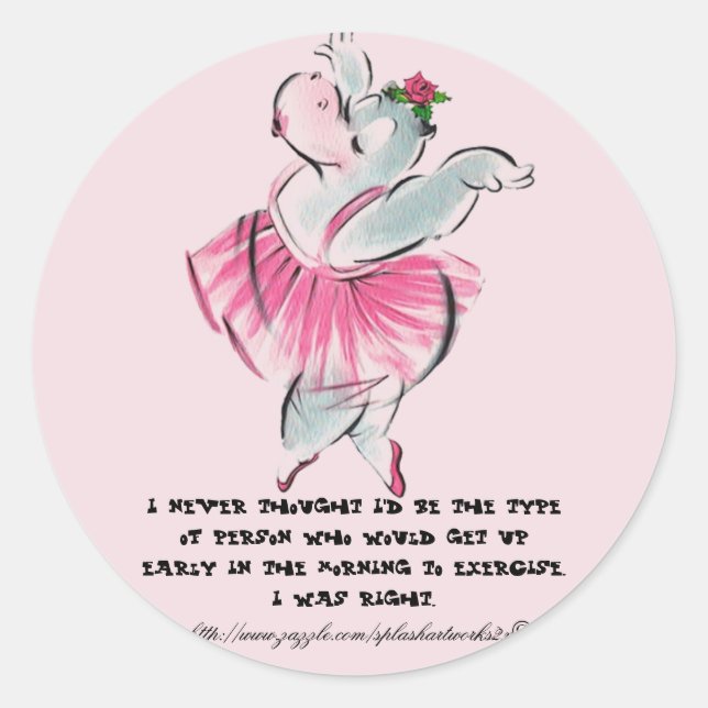 "Weight Loss Hippo" Classic Round Sticker (Front)
