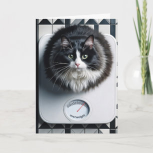 Weight Loss Humor Cat On a Scale Card