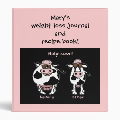 weight loss journal and recipe book BINDER