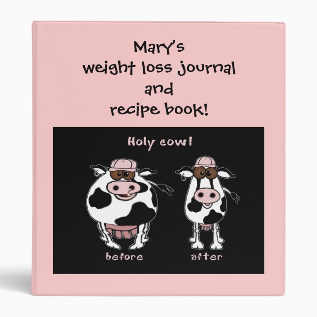 weight loss journal and recipe book BINDER (Front)
