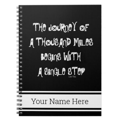 Weight Loss Journal Black White Diet Motivation Notebook