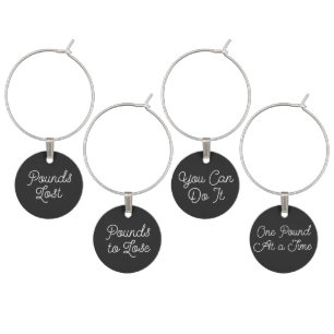 Weight Loss Motivation Chalkboard Wine Glass Charm