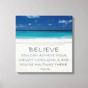 Weight Loss Motivational Canvas: Beach 08 Canvas Print