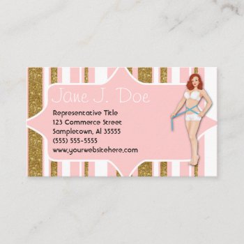 Weight Loss Pinup Glitter Business Card by hkimbrell at Zazzle