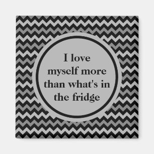 Weight loss positive affirmation in black and gray magnet
