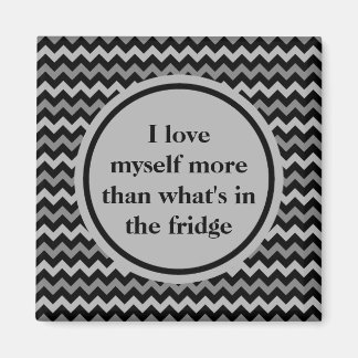 Weight loss positive affirmation in black and gray magnet