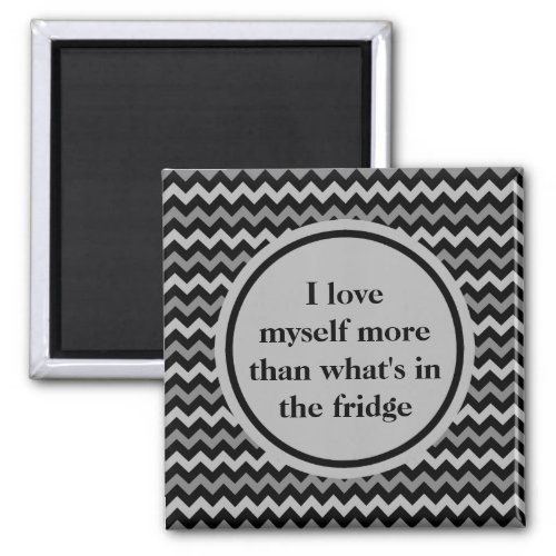 Weight loss positive affirmation in black and gray magnet