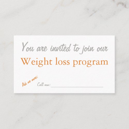 Weight loss program business card