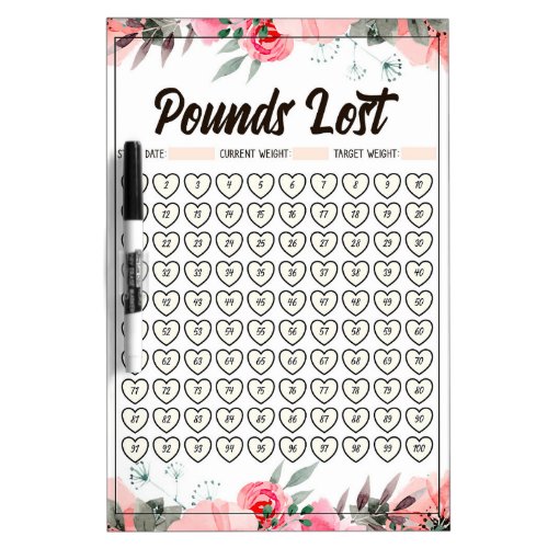 Weight Loss Tracker 100 lbs  kg Dry Erase Board