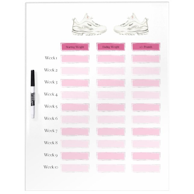 Weight Loss Tracker Dry Erase Board (Front)