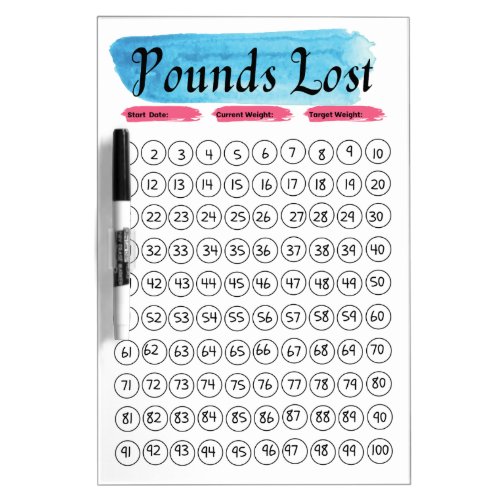 Weight Loss Tracker journal Dry Erase Board
