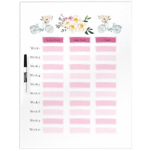 Weight Loss Tracker journal Dry Erase Board