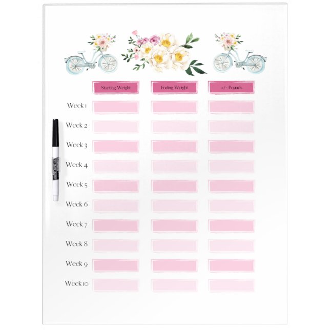 Weight Loss Tracker journal Dry Erase Board (Front)