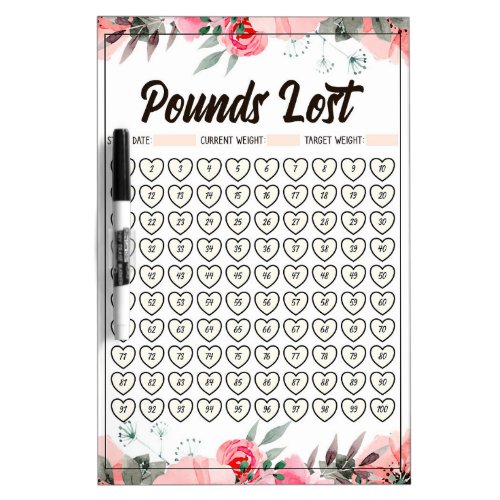 Weight Loss Tracker Weight Loss Journal  Chart Dry Erase Board