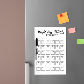 Weight Loss Tracker, Weight Loss Journal & Chart Dry Erase Board