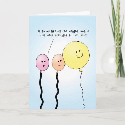 Weight Loss Way to Go Balloon Greeting Card