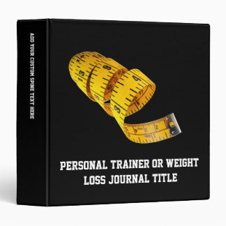 Weight Loss, Yellow Tape Measure 3 Ring Binder