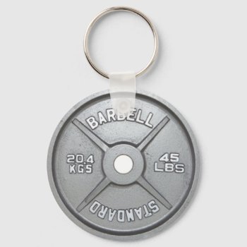 Weight Plate Keychain 20kg 45lb by AllDaGymSwag at Zazzle