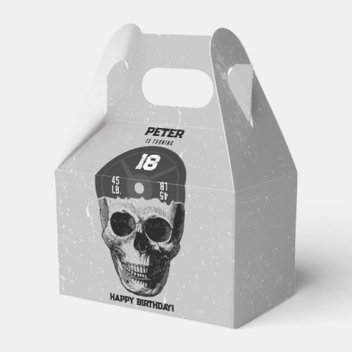 Weight Plate Skull Training Bodybuilding Birthday Favor Boxes