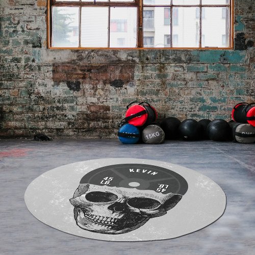 Weight Plate Skull Training Bodybuilding Gym Rug