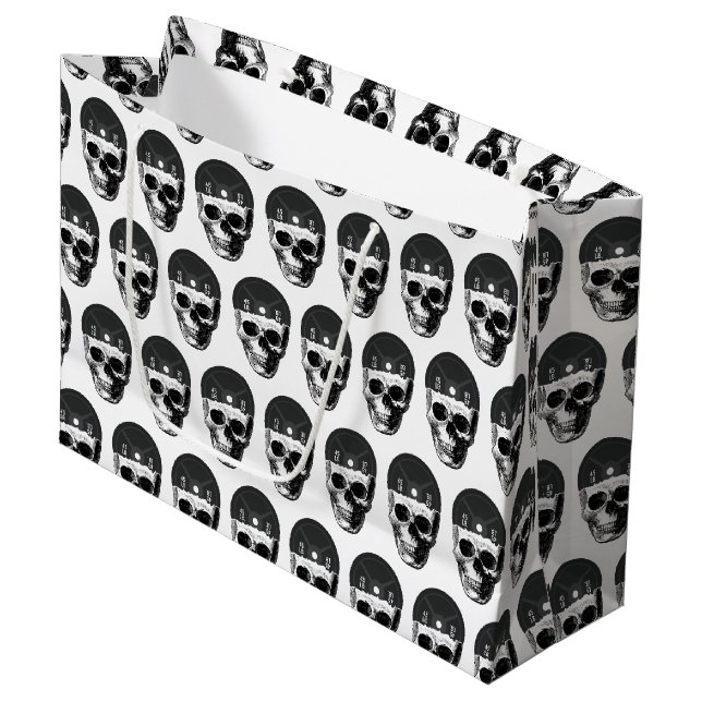 Weight Plate Skull Training Fitness Bodybuilding  Large Gift Bag (Front Angled)