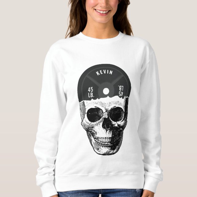 Weight Plate Skull Training Fitness Bodybuilding  Sweatshirt (Front)