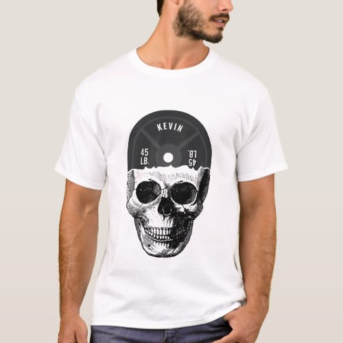 Weight Plate Skull Training Fitness Bodybuilding  T_Shirt