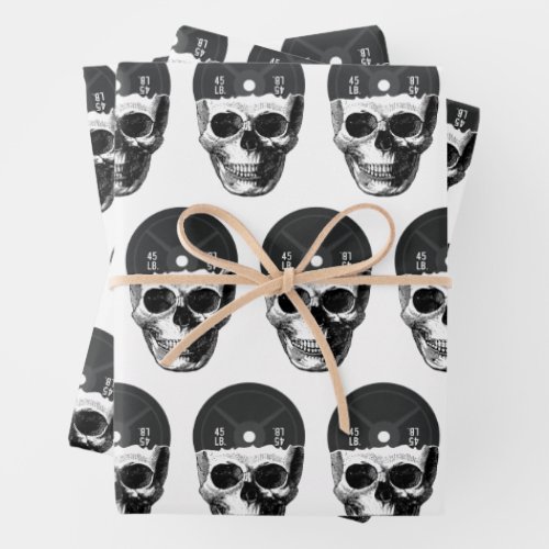 Weight Plate Skull Training Fitness Bodybuilding  Wrapping Paper Sheets