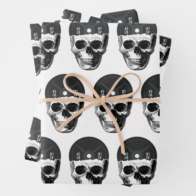 Weight Plate Skull Training Fitness Bodybuilding  Wrapping Paper Sheets (In situ)
