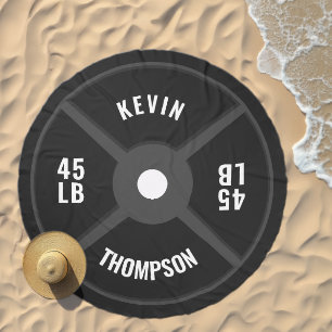 Weight Plate Training Fitness Bodybuilding Name Beach Towel