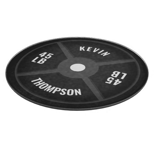 Weight Plate Training Fitness Bodybuilding Name Cutting Board