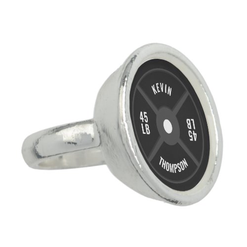 Weight Plate Training Fitness Bodybuilding Name Ring