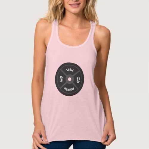 Weight Plate Training Fitness Bodybuilding Name Tank Top