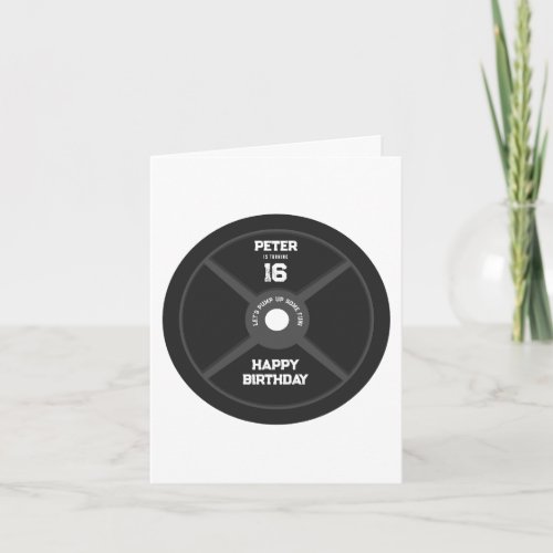 Weight Plate Training Fitness Gym Birthday Card