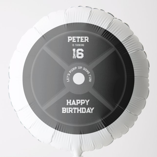 Weight Plate Training Fitness Gym Birthday Party Balloon (Front)