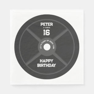 Weight Plate Training Fitness Gym Birthday Party Napkins