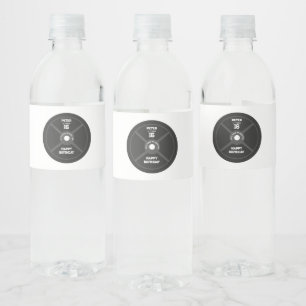 Weight Plate Training Fitness Gym Birthday Party Water Bottle Label