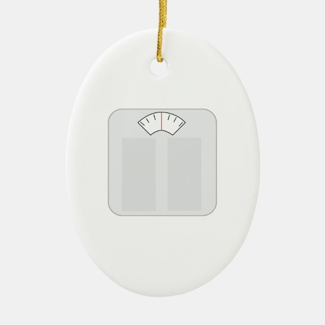 Weight Scale Ceramic Ornament (Front)