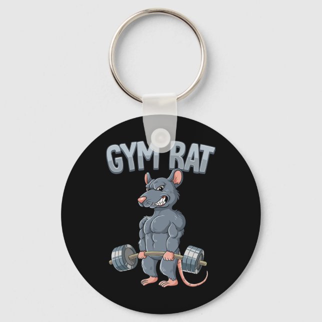 Weight Training Deadlift Gym Rat  Keychain (Front)