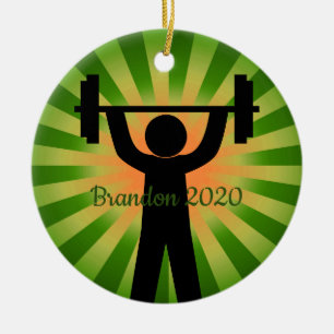 Weight Training Fitness Design Ornament