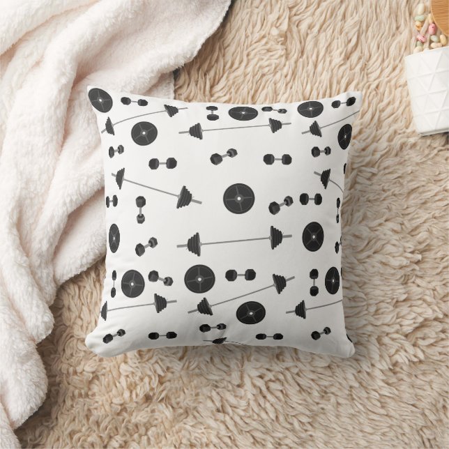Weight Training Fitness Dumbbell Bodybuilding Throw Pillow (Blanket)