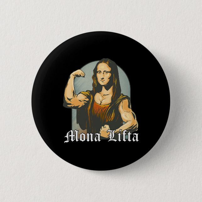 Weight Training Parody Fitness Bodybuilding Art Mo Button (Front)