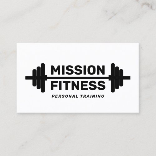 Weight Training Personal Trainer Black White Business Card