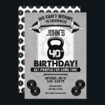 Weight Workout Fitness Crossfit 40th Birthday Invitation<br><div class="desc">Weight Workout Fitness Crossfit Birthday Invitation</div>