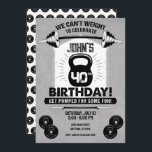 Weight Workout Fitness Crossfit 40th Birthday Invitation<br><div class="desc">Weight Workout Fitness Crossfit Birthday Invitation</div>