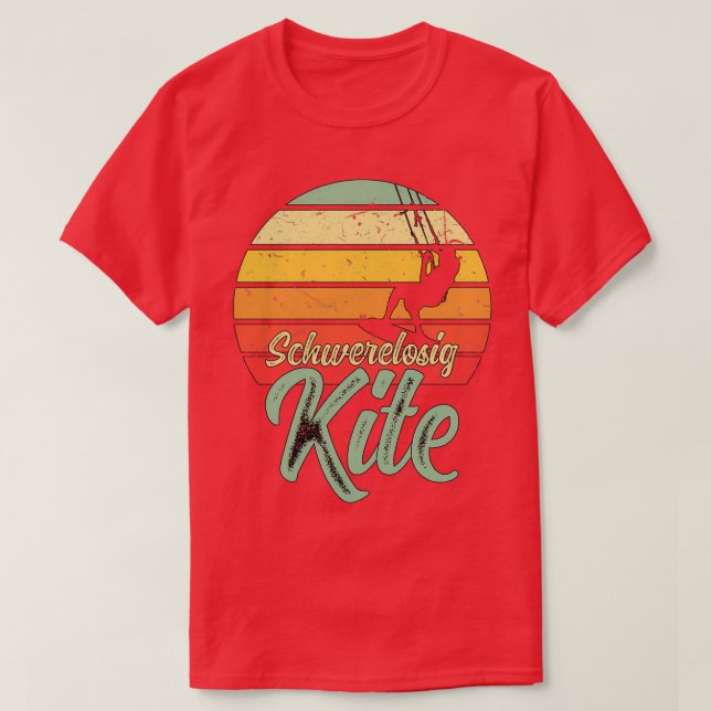 Weightless Kite Sunset Kitesurfing Distressed Desi T-Shirt (Design Front)