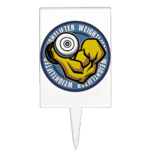 Weightlifter Barbell Curl Cake Topper