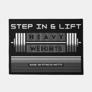 Weightlifter Barbell Fitness design for gym Doormat