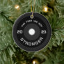 Weightlifter barbell fitness personalized ceramic ornament